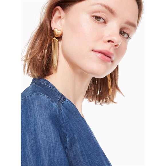 KATE SPADE • My Precious Heart Fringe Earrings - Picture 2 of 5